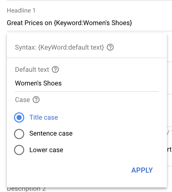 Keyword Insertion in Google Ads